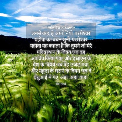 Picture 04 - यहेजकेल 25:3 HINIRV - उनसे कह, हे - Bible Verse Picture