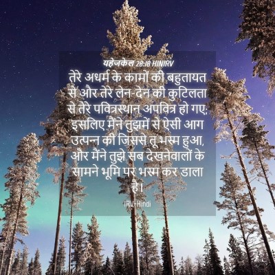 Picture 04 - यहेजकेल 28:18 HINIRV - तेरे अधर्म के - Bible Verse Picture