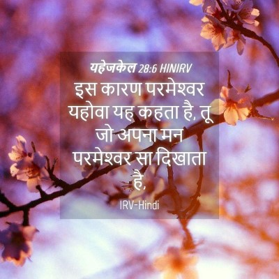 Picture 04 - यहेजकेल 28:6 HINIRV - इस कारण परमेश्‍वर - Bible Verse Picture