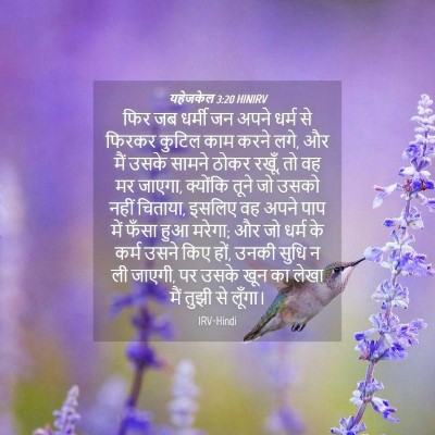 Picture 04 - यहेजकेल 3:20 HINIRV - फिर जब धर्मी जन - Bible Verse Picture