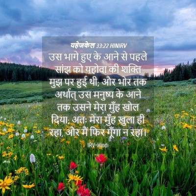 Picture 04 - यहेजकेल 33:22 HINIRV - उस भागे हुए के आने - Bible Verse Picture