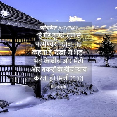 Picture 04 - यहेजकेल 34:17 HINIRV - “हे मेरे झुण्ड, तुम - Bible Verse Picture