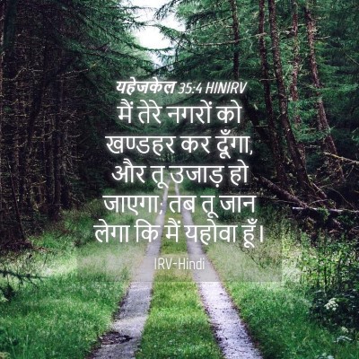 Picture 04 - यहेजकेल 35:4 HINIRV - मैं तेरे नगरों को - Bible Verse Picture