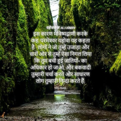 Picture 04 - यहेजकेल 36:3 HINIRV - इस कारण - Bible Verse Picture
