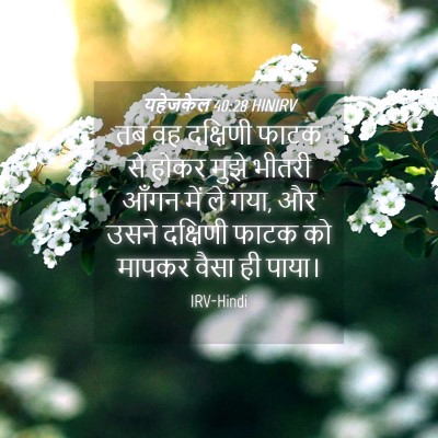 Picture 04 - यहेजकेल 40:28 HINIRV - तब वह दक्षिणी फाटक - Bible Verse Picture