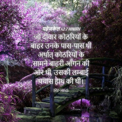 Picture 04 - यहेजकेल 42:7 HINIRV - जो दीवार कोठरियों - Bible Verse Picture