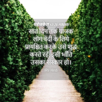 Picture 04 - यहेजकेल 43:26 HINIRV - सात दिन तक याजक लोग - Bible Verse Picture