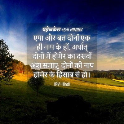 Picture 04 - यहेजकेल 45:11 HINIRV - एपा और बत दोनों एक - Bible Verse Picture