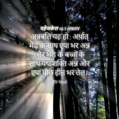 Picture 04 - यहेजकेल 46:5 HINIRV - अन्नबलि यह हो : - Bible Verse Picture