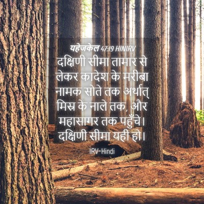Picture 04 - यहेजकेल 47:19 HINIRV - दक्षिणी सीमा - Bible Verse Picture