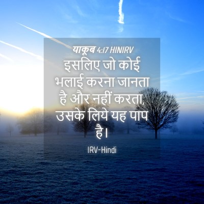Picture 04 - याकूब 4:17 HINIRV - इसलिए जो कोई भलाई - Bible Verse Picture
