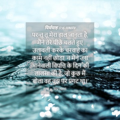 Picture 04 - यिर्मयाह 17:16 HINIRV - परन्तु तू मेरा हाल - Bible Verse Picture