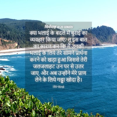 Picture 04 - यिर्मयाह 18:20 HINIRV - क्या भलाई के बदले - Bible Verse Picture