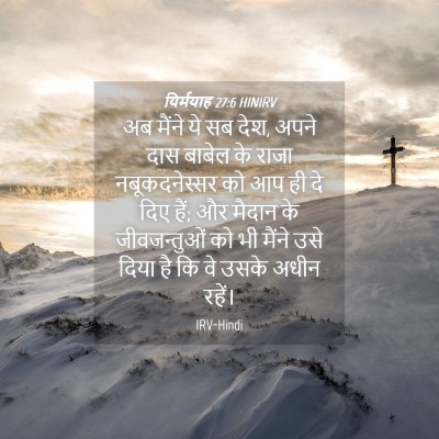 Picture 04 - यिर्मयाह 27:6 HINIRV - अब मैंने ये सब देश, - Bible Verse Picture