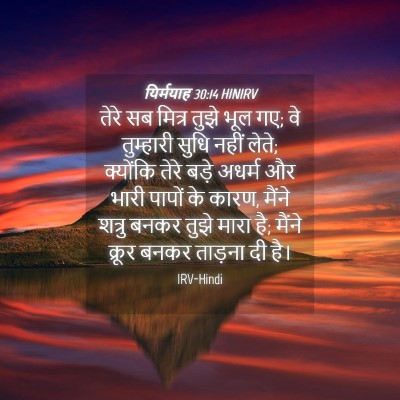 Picture 04 - यिर्मयाह 30:14 HINIRV - तेरे सब मित्र तुझे - Bible Verse Picture