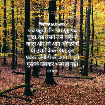 Picture 04 - यिर्मयाह 36:23 HINIRV - जब यहूदी तीन चार - Bible Verse Picture