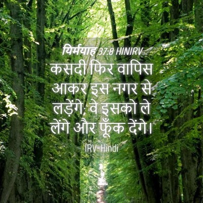 Picture 04 - यिर्मयाह 37:8 HINIRV - कसदी फिर वापिस आकर - Bible Verse Picture