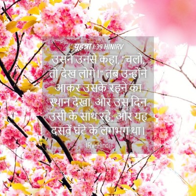 Picture 04 - यूहन्ना 1:39 HINIRV - उसने उनसे कहा, - Bible Verse Picture