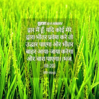 Picture 04 - यूहन्ना 10:9 HINIRV - द्वार मैं हूँ; यदि - Bible Verse Picture