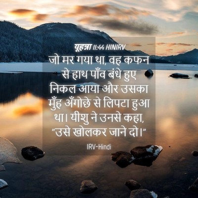 Picture 04 - यूहन्ना 11:44 HINIRV - जो मर गया था, वह कफन - Bible Verse Picture