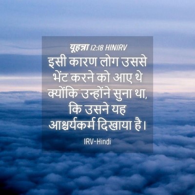 Picture 04 - यूहन्ना 12:18 HINIRV - इसी कारण लोग उससे - Bible Verse Picture