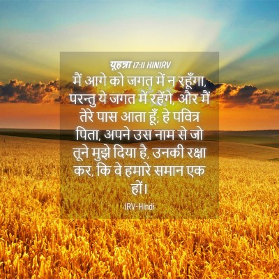 Picture 04 - यूहन्ना 17:11 HINIRV - मैं आगे को जगत में - Bible Verse Picture
