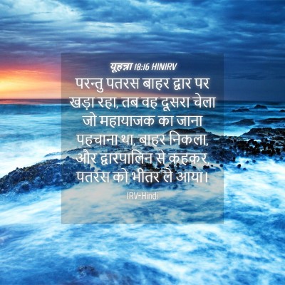 Picture 04 - यूहन्ना 18:16 HINIRV - परन्तु पतरस बाहर - Bible Verse Picture