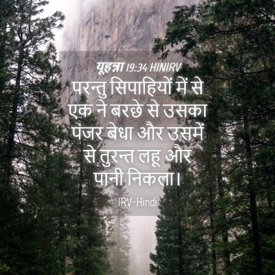 Picture 04 - यूहन्ना 19:34 HINIRV - परन्तु सिपाहियों - Bible Verse Picture