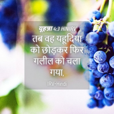 Picture 04 - यूहन्ना 4:3 HINIRV - तब वह यहूदिया को - Bible Verse Picture