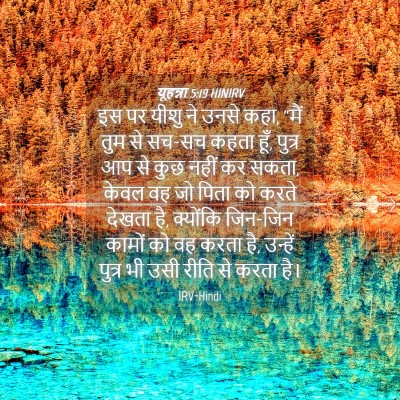 Picture 04 - यूहन्ना 5:19 HINIRV - इस पर यीशु ने उनसे - Bible Verse Picture