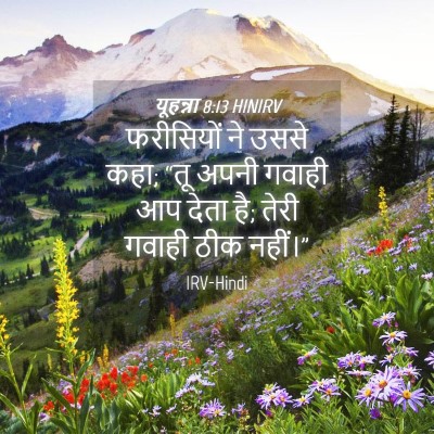 Picture 04 - यूहन्ना 8:13 HINIRV - फरीसियों ने उससे - Bible Verse Picture