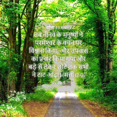 Picture 04 - योना 3:5 HINIRV - तब नीनवे के - Bible Verse Picture