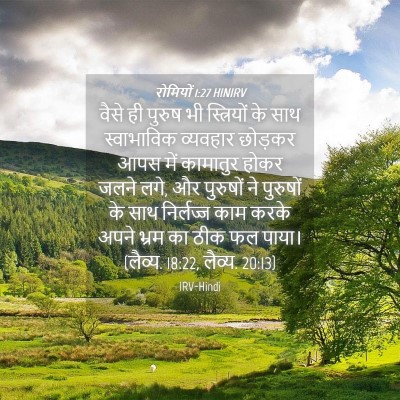 Picture 04 - रोमियों 1:27 HINIRV - वैसे ही पुरुष भी - Bible Verse Picture