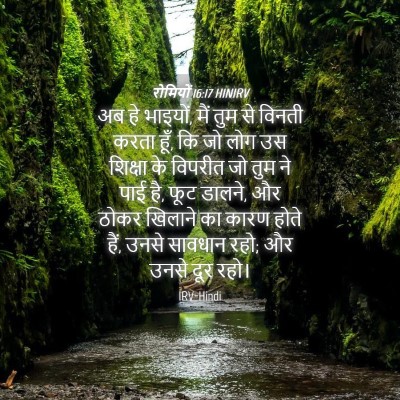 Picture 04 - रोमियों 16:17 HINIRV - अब हे भाइयों, मैं - Bible Verse Picture