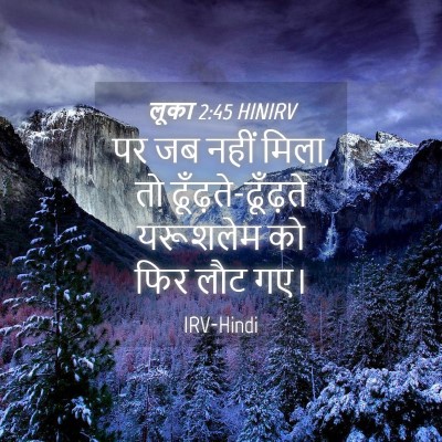 Picture 04 - लूका 2:45 HINIRV - पर जब नहीं मिला, तो - Bible Verse Picture