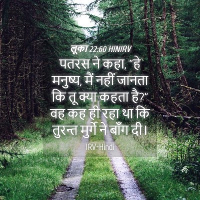 Picture 04 - लूका 22:60 HINIRV - पतरस ने कहा, “हे - Bible Verse Picture