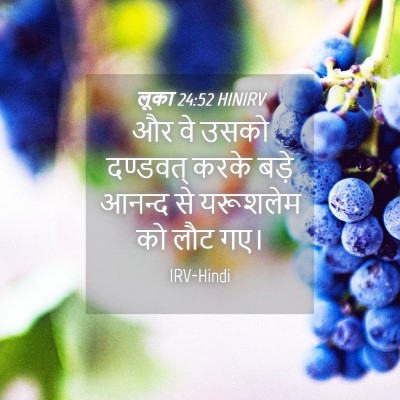 Picture 04 - लूका 24:52 HINIRV - और वे उसको दण्डवत् - Bible Verse Picture
