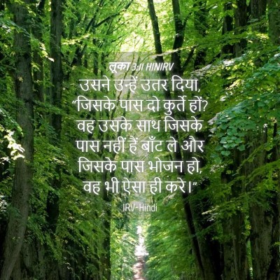 Picture 04 - लूका 3:11 HINIRV - उसने उन्हें उतर - Bible Verse Picture