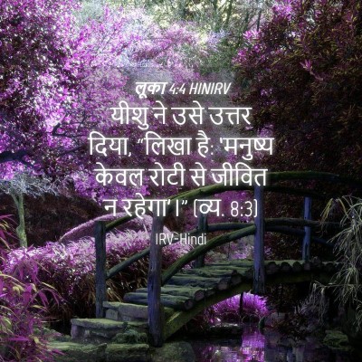 Picture 04 - लूका 4:4 HINIRV - यीशु ने उसे उत्तर - Bible Verse Picture