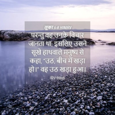 Picture 04 - लूका 6:8 HINIRV - परन्तु वह उनके - Bible Verse Picture
