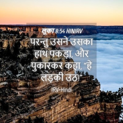 Picture 04 - लूका 8:54 HINIRV - परन्तु उसने उसका - Bible Verse Picture