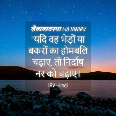 Picture 04 - लैव्यव्यवस्था 1:10 HINIRV - “यदि वह भेड़ों या - Bible Verse Picture