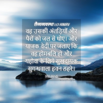 Picture 04 - लैव्यव्यवस्था 1:13 HINIRV - वह उसकी अंतड़ियों - Bible Verse Picture