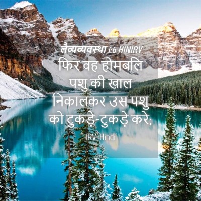 Picture 04 - लैव्यव्यवस्था 1:6 HINIRV - फिर वह होमबलि पशु - Bible Verse Picture