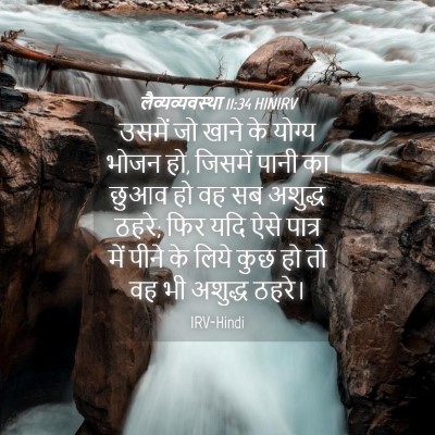 Picture 04 - लैव्यव्यवस्था 11:34 HINIRV - उसमें जो खाने के - Bible Verse Picture