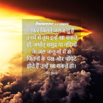 Picture 04 - लैव्यव्यवस्था 11:9 HINIRV - “फिर जितने - Bible Verse Picture
