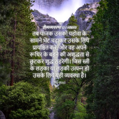 Picture 04 - लैव्यव्यवस्था 12:7 HINIRV - तब याजक उसको यहोवा - Bible Verse Picture