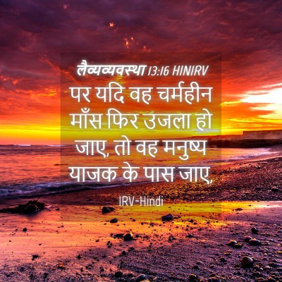 Picture 04 - लैव्यव्यवस्था 13:16 HINIRV - पर यदि वह चर्महीन - Bible Verse Picture