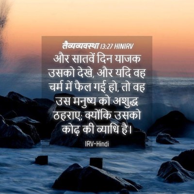 Picture 04 - लैव्यव्यवस्था 13:27 HINIRV - और सातवें दिन याजक - Bible Verse Picture