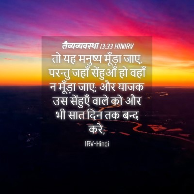 Picture 04 - लैव्यव्यवस्था 13:33 HINIRV - तो यह मनुष्य - Bible Verse Picture
